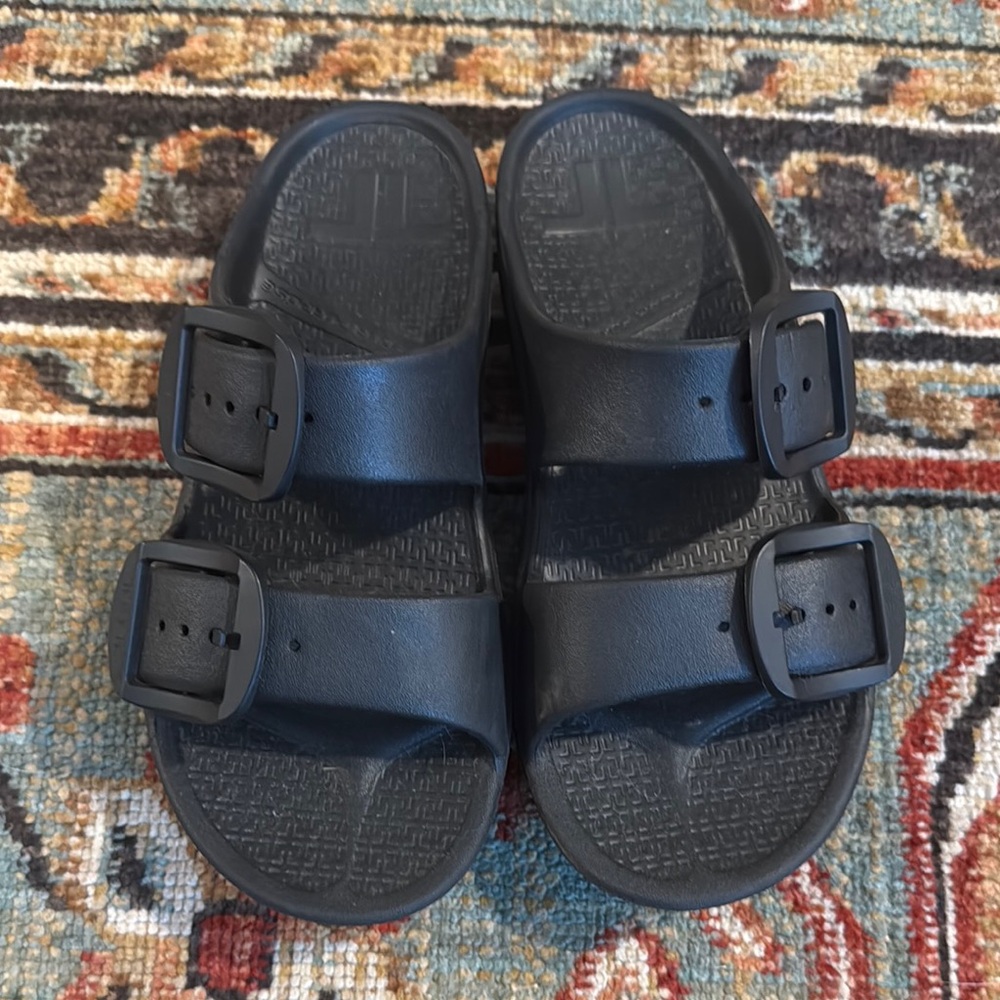 Black Double Buckle Sandals